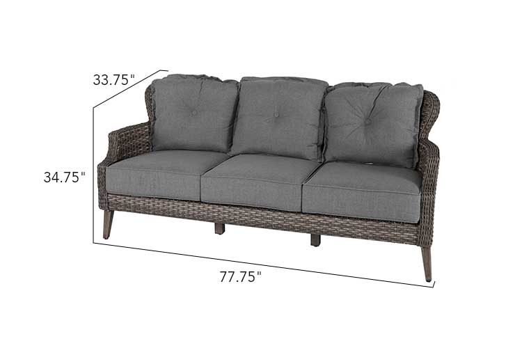 Tenaya 4-Piece Grey Wicker Firepit Patio Set with Swivel Rocking Chairs