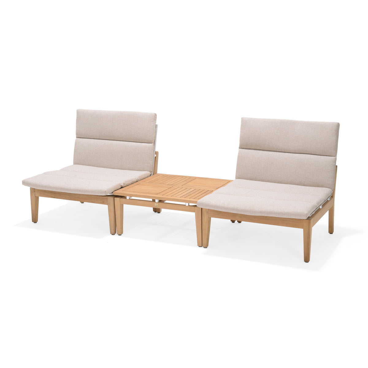 Arno 3-Piece Teak Bistro Set with Light Cushions