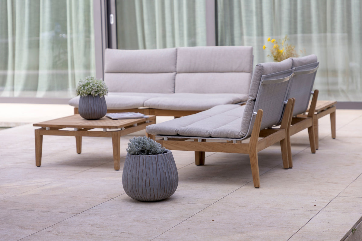 Arno 6-Piece Teak Outdoor Set with Light Cushions