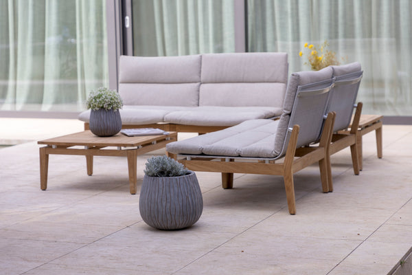 Arno 6-Piece Teak Outdoor Set with Light Cushions