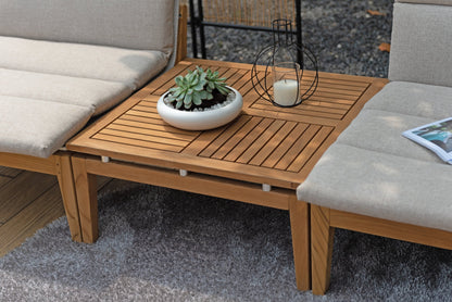 Arno 3-Piece Teak Bistro Set with Light Cushions