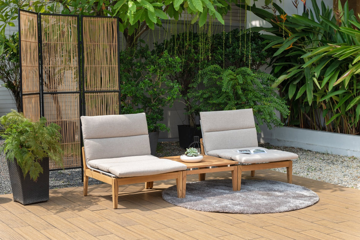 Arno 3-Piece Teak Bistro Set with Light Cushions