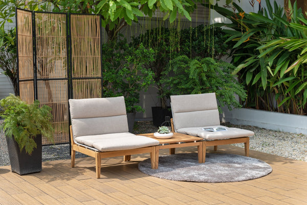 Arno 3-Piece Teak Bistro Set with Light Cushions