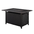 Albany 44 In. Rectangular Woven Aluminum Convertible Gas Fire Pit Table – Antique Bronze
