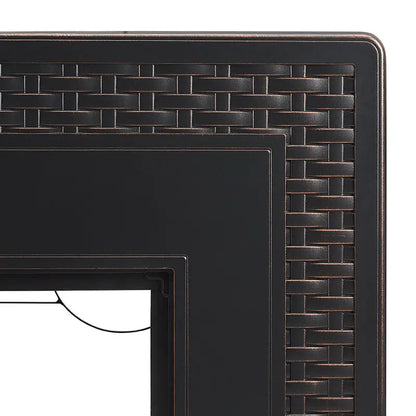 Albany 44 In. Rectangular Woven Aluminum Convertible Gas Fire Pit Table – Antique Bronze