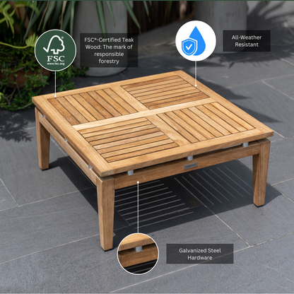 Arno 6-Piece Teak Outdoor Set with Dark Cushions