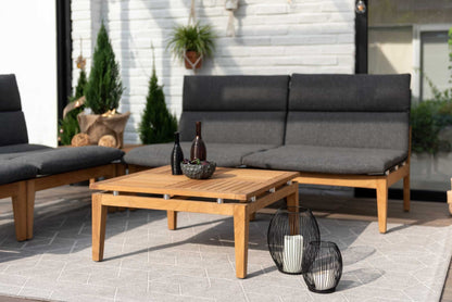 Arno 6-Piece Teak Outdoor Set with Dark Cushions