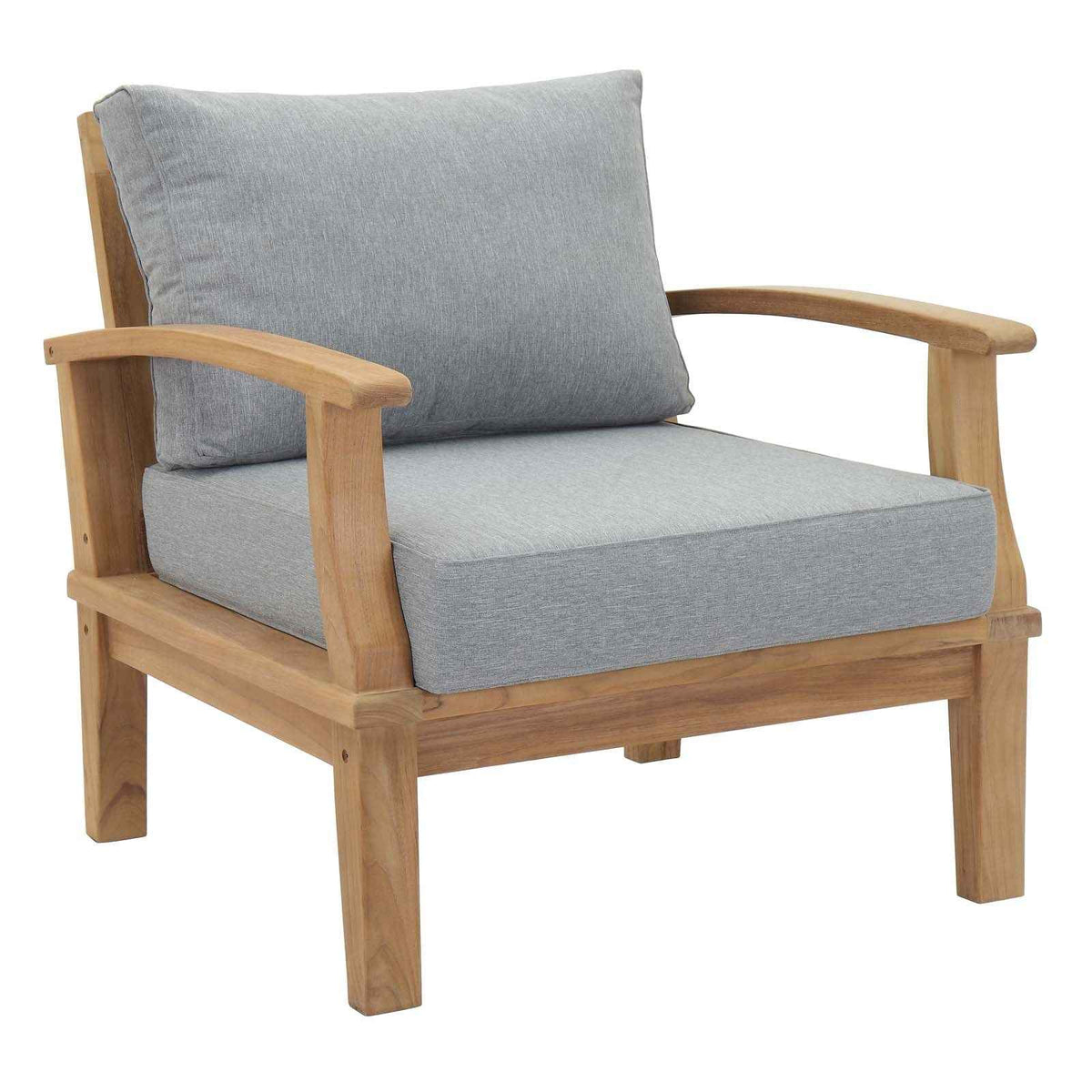Patio Elegance Marina 10-Piece Teak Patio Set with Grey Cushions