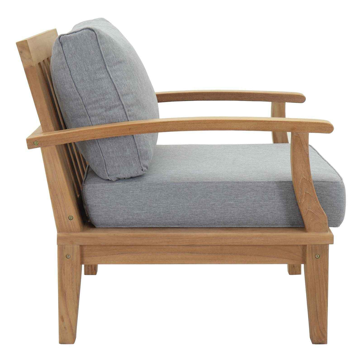 Patio Elegance Marina 10-Piece Teak Patio Set with Grey Cushions