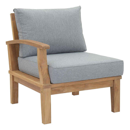 Patio Elegance Marina 10-Piece Teak Patio Set with Grey Cushions