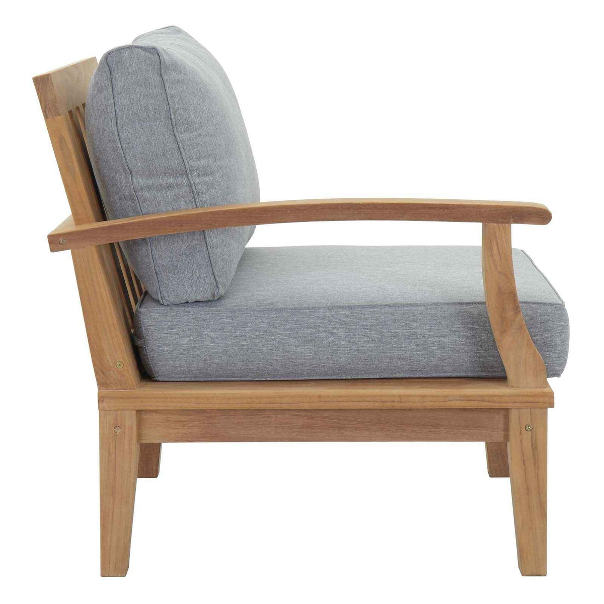 Patio Elegance Marina 10-Piece Teak Patio Set with Grey Cushions