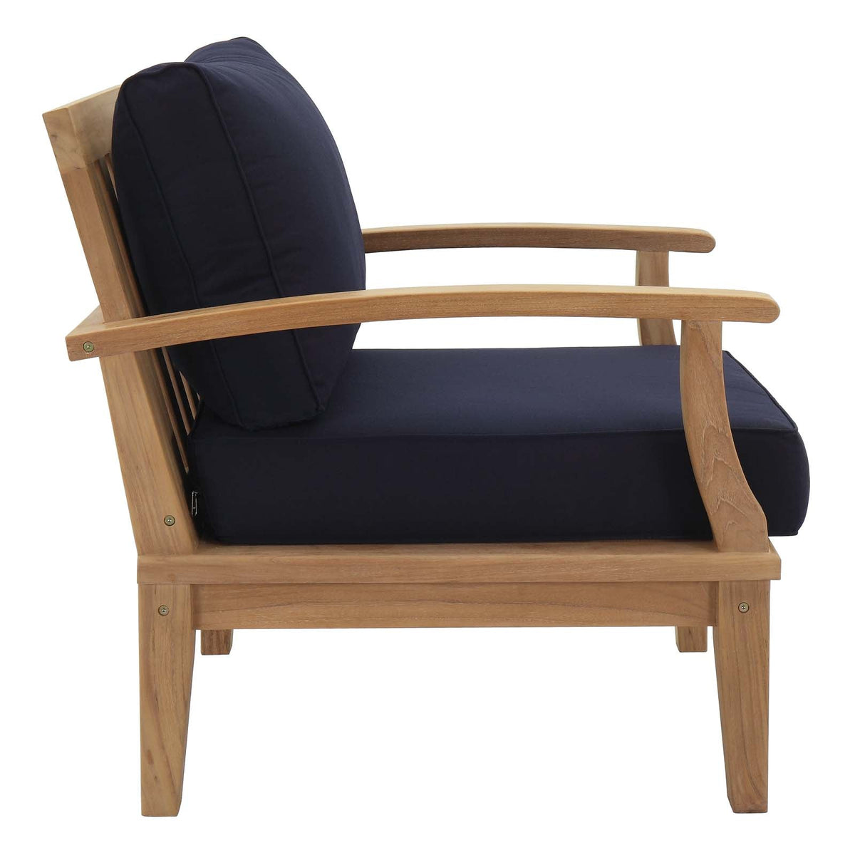 Patio Elegance Marina 10-Piece Teak Patio Set with Navy Cushions