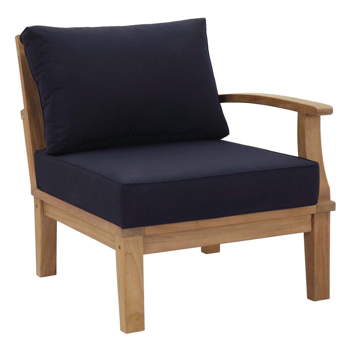Patio Elegance Marina 10-Piece Teak Patio Set with Navy Cushions