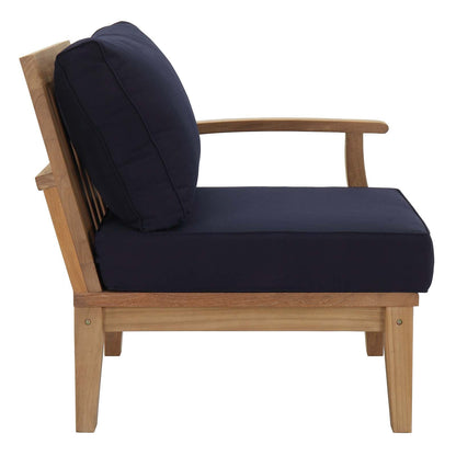 Patio Elegance Marina 10-Piece Teak Patio Set with Navy Cushions