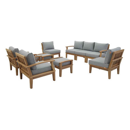 Patio Elegance Marina 9-Piece Teak Outdoor Lounge Set