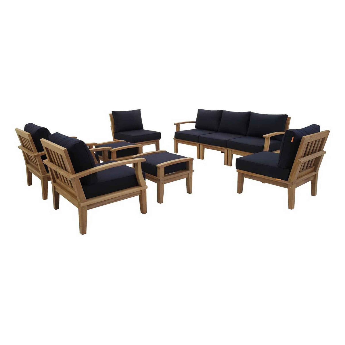 Patio Elegance Marina 9-Piece Teak Outdoor Lounge Set