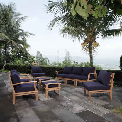 Patio Elegance Marina 9-Piece Teak Outdoor Lounge Set