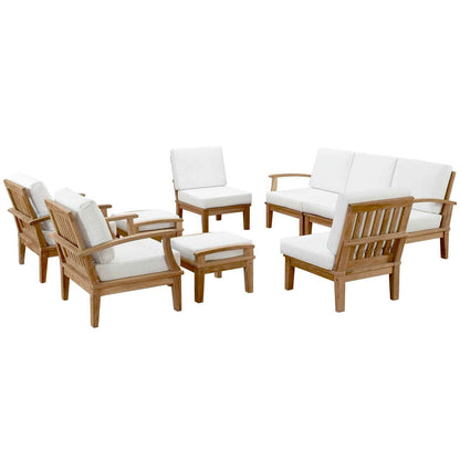 Patio Elegance Marina 9-Piece Teak Outdoor Lounge Set