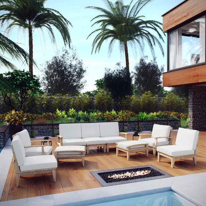 Patio Elegance Marina 9-Piece Teak Outdoor Lounge Set