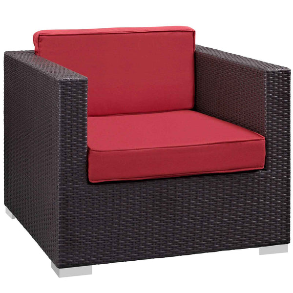 Modway Convene 5-Piece Outdoor Wicker Sectional Set