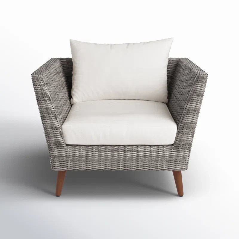 Panther Eucalyptus Wood and Wicker Outdoor Seating Set