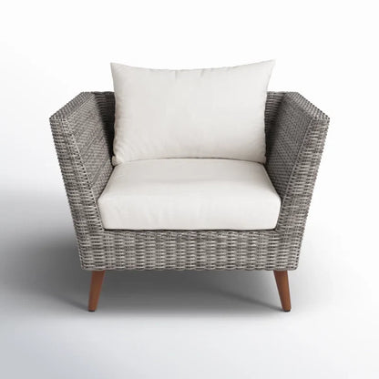 Panther Eucalyptus Wood and Wicker Outdoor Seating Set