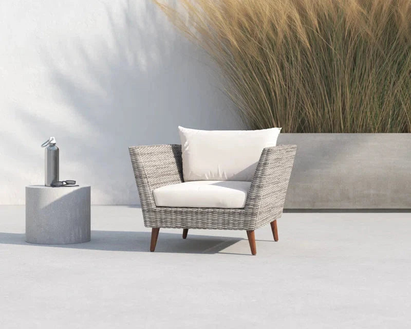 Panther Eucalyptus Wood and Wicker Outdoor Seating Set