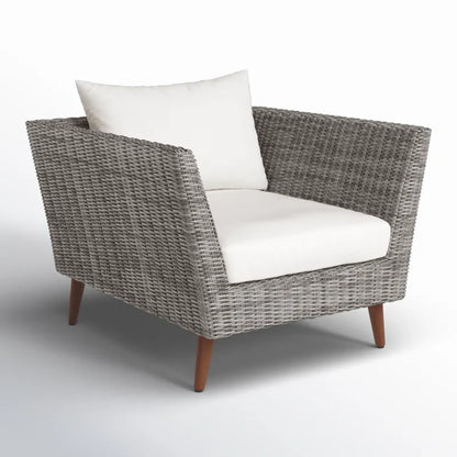 Panther Eucalyptus Wood and Wicker Outdoor Seating Set