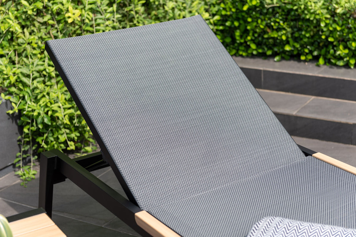 Panama Dark 3-Piece Outdoor Lounger Set with Side Table