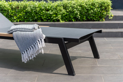 Panama Dark 3-Piece Outdoor Lounger Set with Side Table