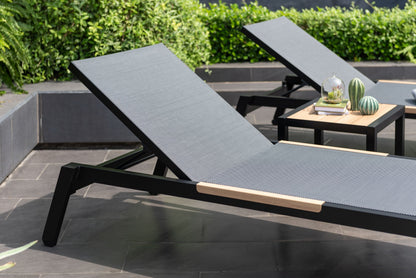 Panama Dark 3-Piece Outdoor Lounger Set with Side Table
