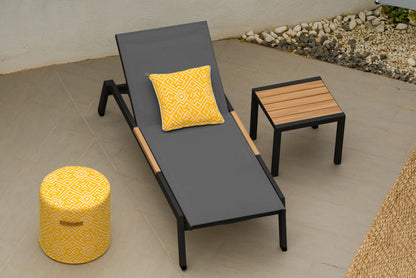 Panama Dark 3-Piece Outdoor Lounger Set with Side Table