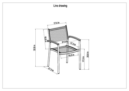 Rinjani Teak Dining Table with 4 Vera Stacking Armchairs