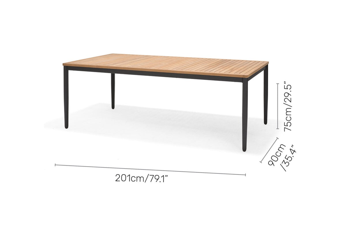 Topaz 9-Piece Teak Rectangular Outdoor Dining Set