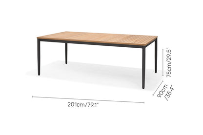 Topaz 9-Piece Teak Rectangular Outdoor Dining Set