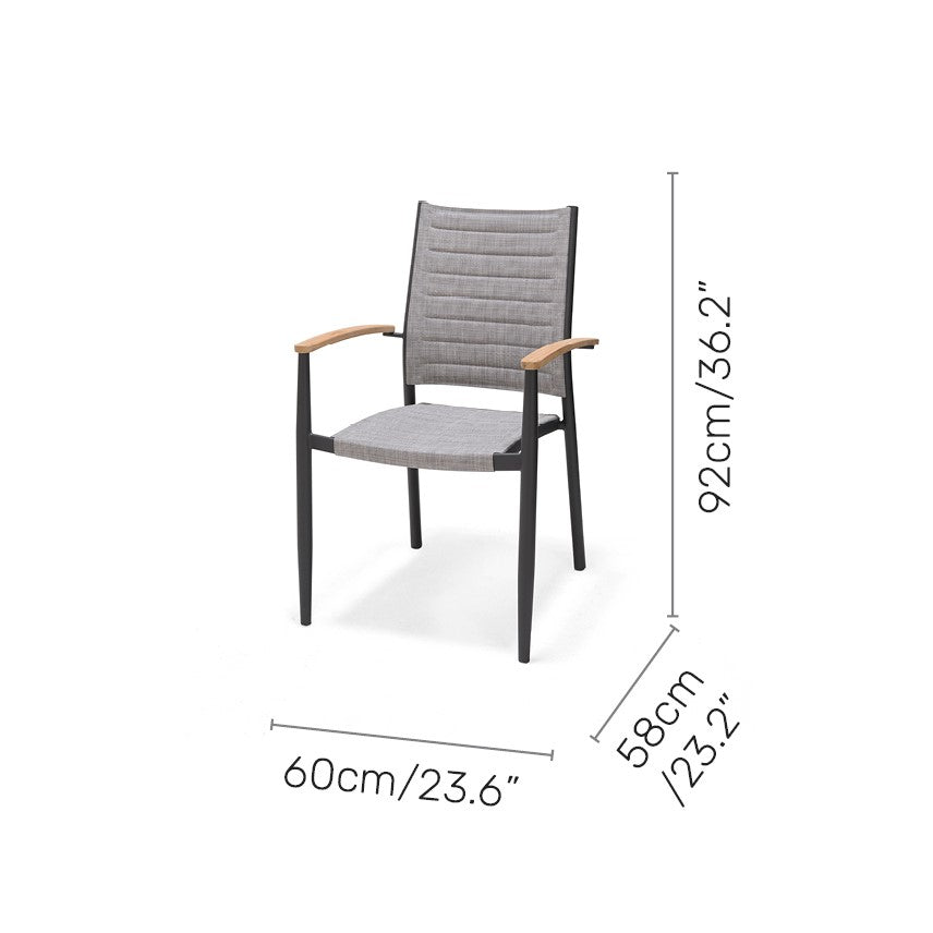 Topaz 9-Piece Teak Rectangular Outdoor Dining Set
