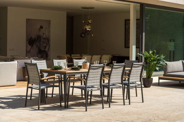 Topaz 9-Piece Teak Rectangular Outdoor Dining Set