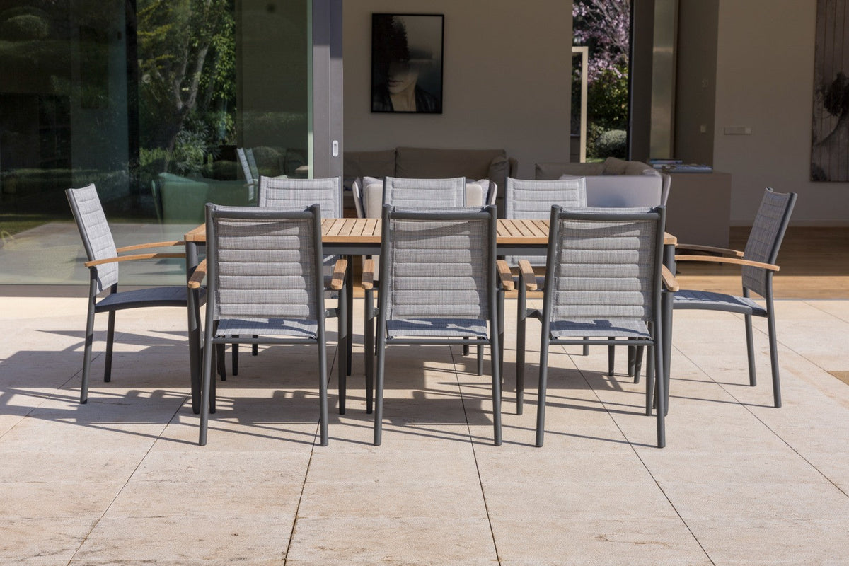 Topaz 9-Piece Teak Rectangular Outdoor Dining Set