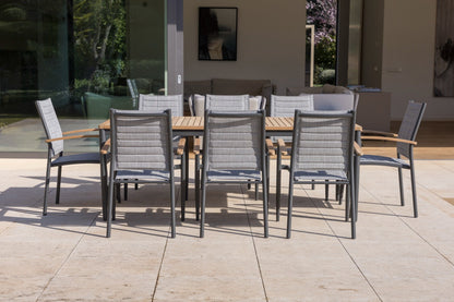 Topaz 9-Piece Teak Rectangular Outdoor Dining Set