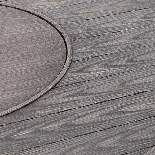 Tenaya Grey Round Wicker Firepit Table with Metal Cover