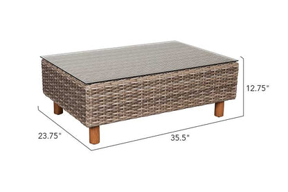 Orlando 4-Piece Wicker Patio Sofa Set with Beige Cushions