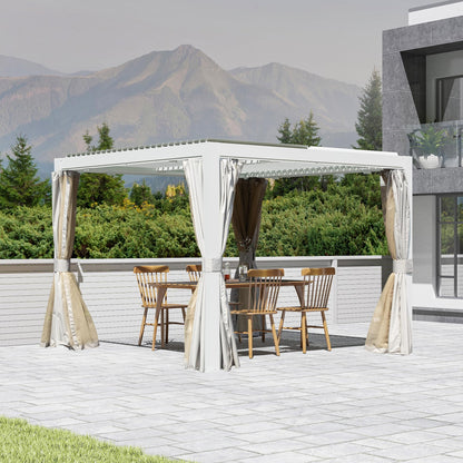 10 x 10 ft White Aluminum Louvered Pergola