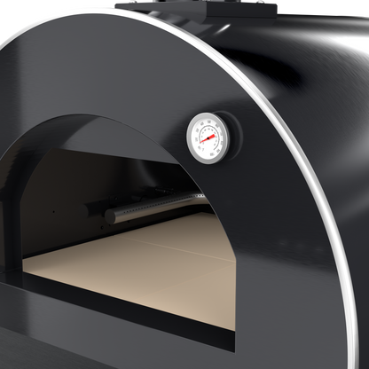 128-In. Double 304 Marine Grade SS Outdoor Kitchen – 120,000 BTU | BBQ Grill + Pizza Oven + Wine Cooler | Black Granite