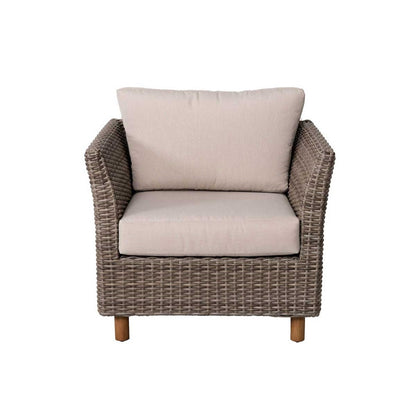 Orlando 4-Piece Wicker Patio Sofa Set with Beige Cushions