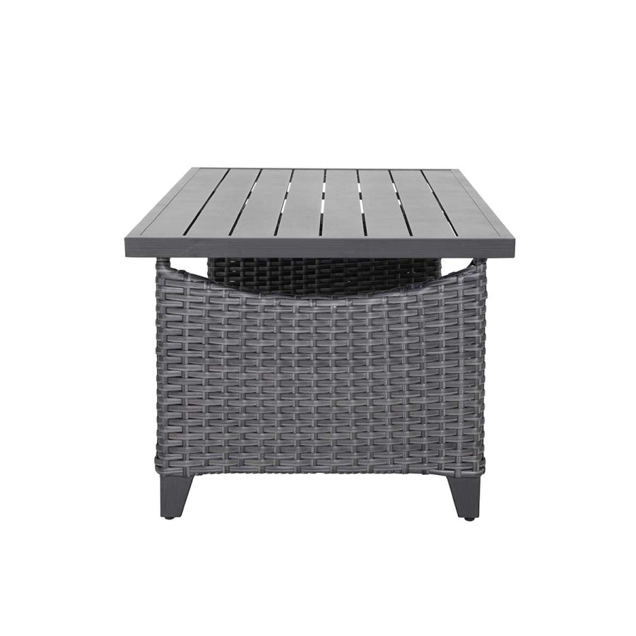 Lassen 4-Piece Grey Wicker Patio Set with Swivel Rocking Chairs