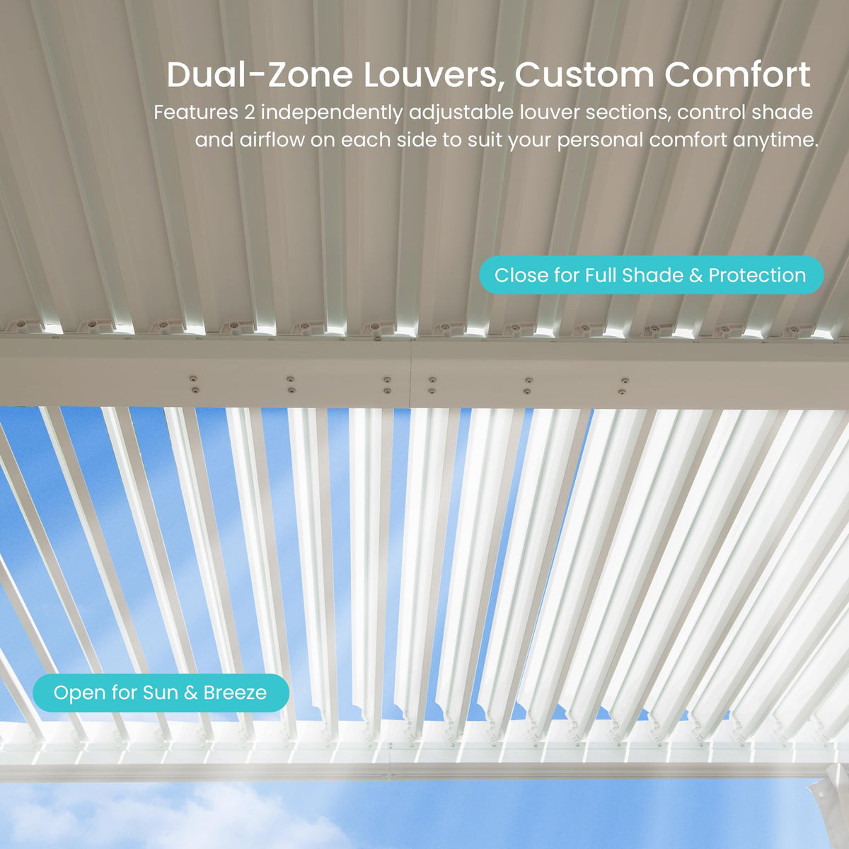 10 x 10 ft White Aluminum Louvered Pergola