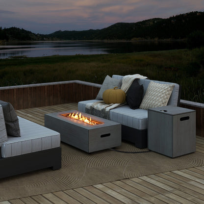42 In. Outdoor Rectangular Propane Fire Table with Tank Holder – 50,000 BTU